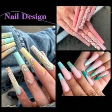 240 piezas de puntas de uñas transparentes extra largas tipo ataúd, uñas postizas autoadhesivas, suministros de arte de uñas, DIY varios estilos, perfectas para mujeres y niñas en fiestas/citas/bodas y uso diario, uñas de otoño, uñas de Halloween, uñas de Navidad - transparente - Ver 8