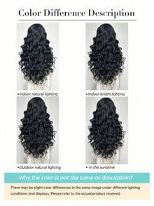 New Fashion Favorite, 26-Inch Long Curly Hair, Rose Net + Two Clips Fixed, Hair Strands Made Of Protein Silk From Synthetic Materials: Looks Natural, Suitable For Parties, Role-Playing And Daily Use - Multicolor - View 11
