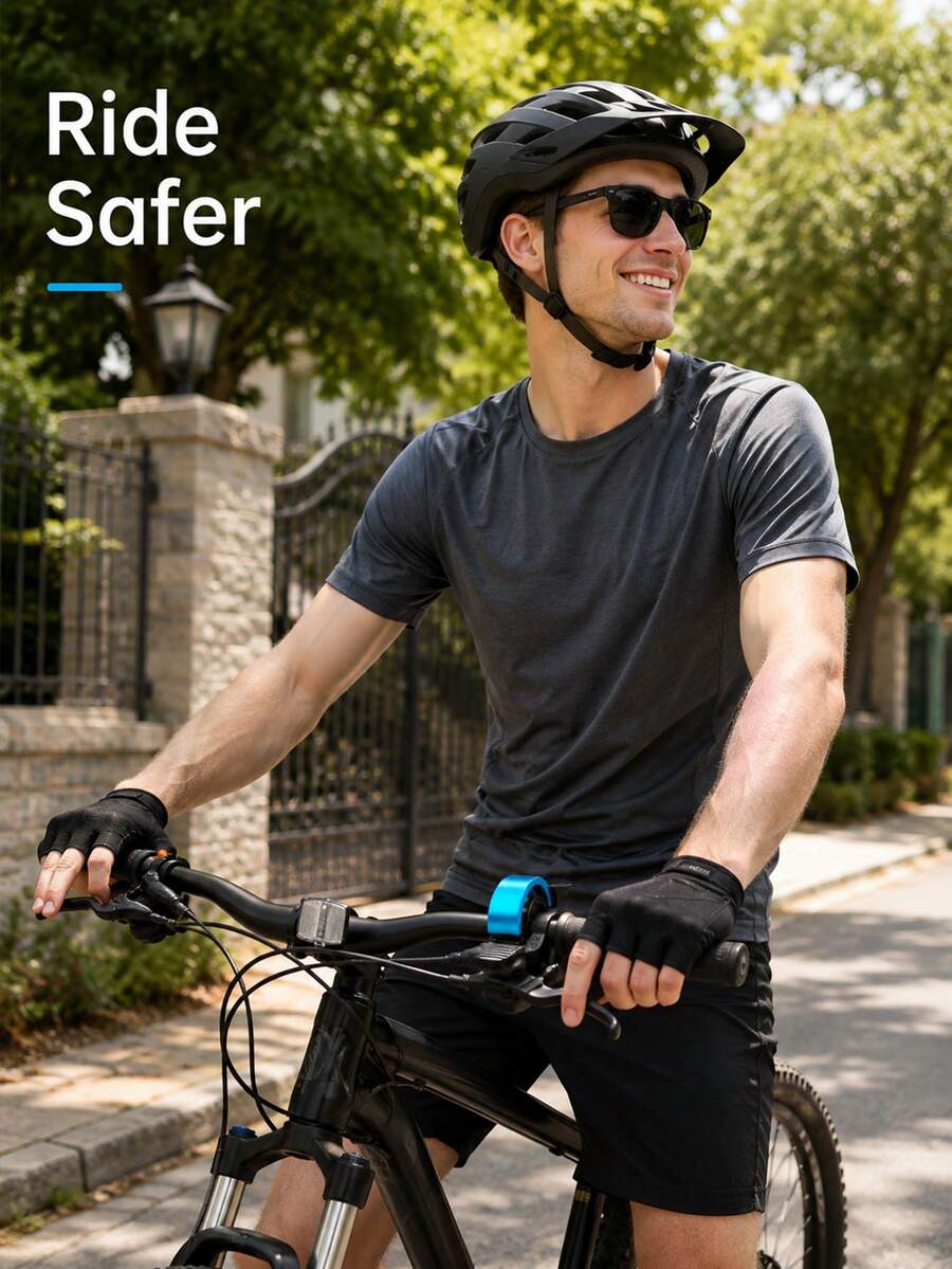 1pc Bicycle Bell, Mini Aluminum Alloy Bike Handlebar Bell, 90dB Loud Clear Safety Warning Bell, Easy Install Cycling Warning Horn, Suitable For Mountain And Road Bikes, Rust-Proof Compact Bicycle Accessory, Suitable For Adult Outdoor Cycling - Multicolor - View 1