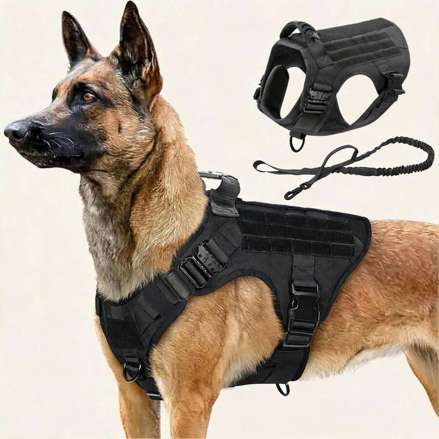 Dog Chest And Back - Tactical Dog Collar, Heavy-Duty Handle-Equipped Dog Collar, Adjustable , Military Dog Back Collar, Suitable For Medium And Large-Sized Dogs, Suitable For Walking, Hiking, Hunting