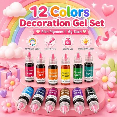 Baking Decoration Pigment - Liquid Cooking DIY Cake Decoration Pigment, Suitable For Baking Cakes, Easter Eggs And Other Crafts, Perfect Gift For Mother's Day (Accessories Random)