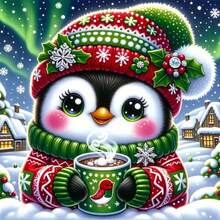 1PC DIY 5D Diamond Painting Kit Christmas Penguin Pattern - Round Full Drill Art Mosaic Craft, Home Wall Decor, Unframed - No Frame - View 1