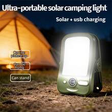 Clip-On Solar Light Outdoor, USB Rechargeable Solar Camping Light, RV Exterior Light, With Digital Display, 60LED, 3 Brightness Modes Solar Tent Light, Suitable For Fence, Yard, Camping, Backpacking, Hiking, Outdoor Use - Solar Clip-on Camping Light - View 4