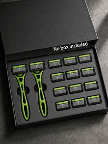 Men's 10-Blade Manual Razor Set, 1 Non-Slip Handle With 8 Replacement Blades, Smooth Shaving, Portable Interchangeable Blade Combination, Essential Grooming Tool For Men, Perfect Father's Day Birthday Gift, Suitable For Home And Travel, Skin-Friendly Anti-Scratch Lightweight Comfortable Grip, Multi-Layer Blades For Quick Clean Shave, Durable Replacement Blades, Cost-Effective Men's Shaving Tool - A - View 9