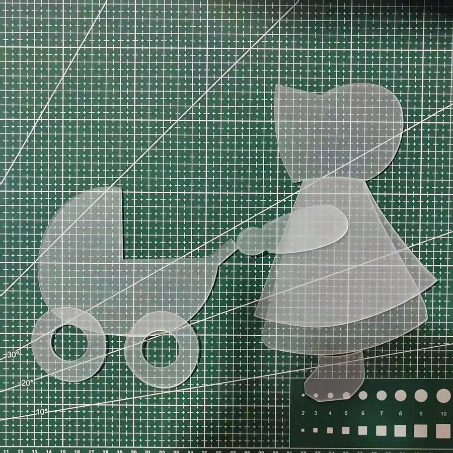 Durable Acrylic Patchwork Template - Transparent Craft Mold, Suitable For Patching, Fabric Shaping & Painting | Sewing Repair Tool, Suitable For Bedding, Pillowcases, Clothing, Bags | Precise Alignment Design, Reusable Material, Patchwork Accessories & Tools, Clothing Alteration - 1pc Transparent - View 1
