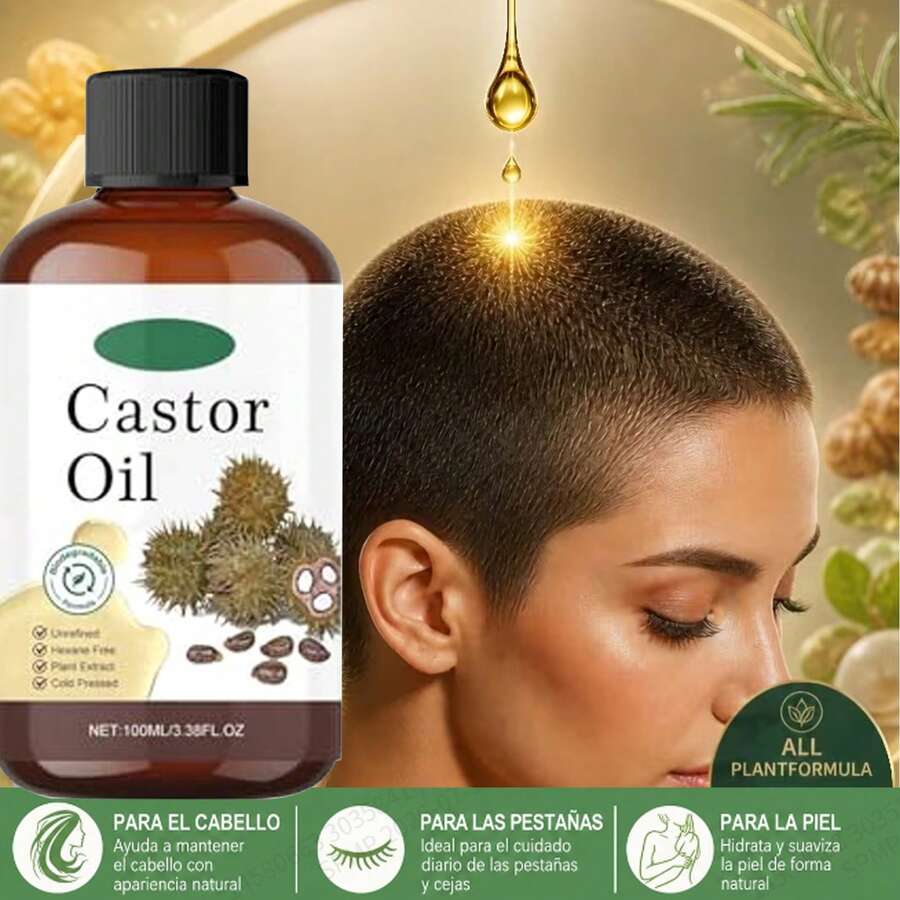 MOPOYAT Aceite de ricino - Extracto puro, sin perfume, prensado en frío para cabello, piel, pestañas y cejas - Sérum para piel y pestañas, 100 ml / 3.38 fl oz