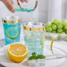 Ly vàng trong suốt 7oz (khoảng 200ml) bằng thủy tinh trong suốt, phù hợp cho cocktail, champagne, bia, martini, tráng miệng, hoàn hảo cho tiệc và đám cưới - Vàng - Xem 3