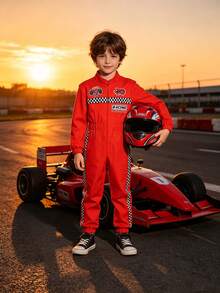 Pantalones de estilo retro de carreras para niños pequeños, unisex para primavera y otoño - Rojo - Ver 6