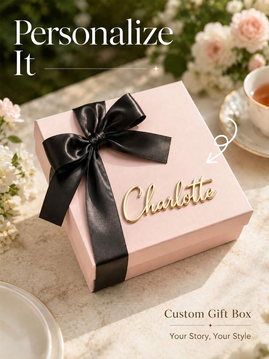 Personalized Gift Box With Lid, Customized Name Gift Box, Personalized Text Wedding Gift Box, Personalized Magnetic Folding Storage Box, Bridesmaid Gift Box, Groomsman/Bridesmaid Box/Bridesmaid Invitation Box/Chief Bridesmaid Box/Wedding - Multicolor - View 1