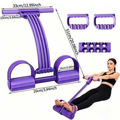 Pedal Resistance Band With Handle, 2026 New Upgraded 8-Tube Training Band, 3-In-1 Detachable Multi-Functional Combination, Suitable For Pedal Stretching, Back Extension, And Chest Expansion, Portable Fitness Equipment