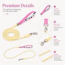 2pcs Dog Harness & Leash Set | Durable Polyester Webbing With Cow Print Thickened Neoprene Padding, Anti-Burst & Anti-Escape; Comfortable Non-Slip Leash Handle, Strong Round Rope, Suitable For Medium Dogs For Indoor & Outdoor Use - Multicolor - View 8