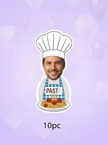 5/10/15pcs Custom Photo And Text Chef Banner,Personalized Pasta Baking Chef Banner,Custom Cooking Themed Birthday Party Wall Hanging Decoration - Multicolor - View 7