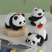 Panda Building Block Model, Assembled Construction Blocks, Collectible Model Gift For Building Block Enthusiasts, Suitable As Home Decor And Birthday Gift, Halloween, Christmas Gift - Animal Building Blocks - View 3
