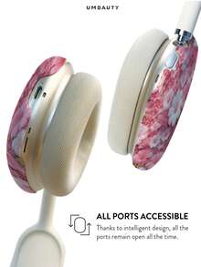 GIIPPA Glossy Hard Ear Cup Protective Cover With Ditsy Floral Pattern, Unisex Anti-Scratch Shell Compatible With AirPods Max 1/2 Oval Over-Ear Headphones For Daily Commute, Campus, Cafe, Travel, Picnic And Other Scenarios, Matching Accessories - Pink - View 5