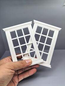 1:12 Scale 2 Sizes Plastic Mini Model House Decorative Windows, Sand Table DIY Door And Window Accessories (Flat Bottom Window) - Flat Bottom Window - View 12