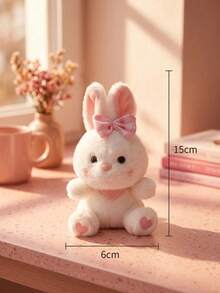 1件/4件 15cm/5.90in 復活節兔子毛絨娃娃，可愛動物兔子配蝴蝶結，填充毛絨娃娃裝飾，創意兒童生日派對禮物，居家與女孩房裝飾 - 彩色 - 查看 12
