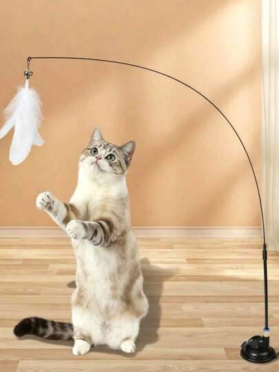 1. Cat Teaser Toy With Suction Cup, Handheld Use. (Available In Regular Suction Cup And Strong Suction Cup, Strong Suction Cup Recommended For Better Suction.) Cat Toy, Boredom Relief Toy, Cat Toy With Suction Cup, Puppy Toy, Cat Teaser Toy, Bite-Resistant, Replaceable Suction Cup Head, Designed For Cats, Unleash Cat's Nature, Durable, Stable Base.