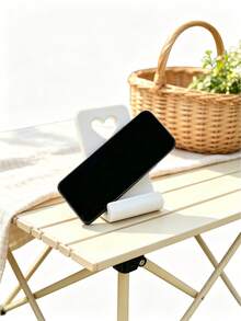 1pc Sturdy Heart-Shaped Hollow Phone Stand, ABS Plastic Portable Phone Holder, Minimalist Cute Style Desktop Ornament, Suitable For Online Classes, Watching Videos, Rental Home Decor, Cafe Tabletop - Multiple Styles - View 8
