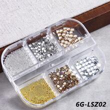 1Box 3D Rhinestone Nail Art; Mixed Pearl, Steel Beads, And Irregular Rhinestone Flat Design. Y2K Cute And Charming Nail Decorations. DIY Nail Salon Accessories. - Multicolor - View 12