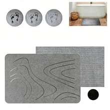 Diatomite Stone Bath Mat, Quick-Drying, Super Absorbent, Non-Slip And Easy To Clean, 60 * 39cm - A - View 2