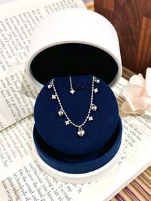 1pc Heart Tassel Rhinestone Bracelet For Women, Luxury Niche Exquisite Design High-End Jewelry - Multicolor - View 3