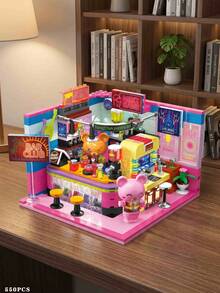 639 Pieces Of The Cozy Kitchen Indoor Building Block Set, Featuring Stove, Oven, Refrigerator And Other Furniture Components. It Is An Adult DIY Handicraft Making Puzzle. This Set Presents A Realistic Miniature Landscape Of A Family Kitchen. - Multicolor - View 7