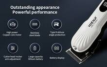 HIENA Professional Hair Clipper, USB Rechargeable Cordless Hair Trimmer With LCD Power Display, Stainless Steel R‑Shape Blade, Adjustable Cutter Head, Guide Combs Kit For Home Barber Salon Hair Cutting - White - View 9