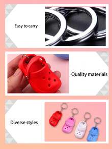 Miniature Realistic Clog Keychain, Keychain Accessory, Shoe Keyring,Key Rings, DIY Accessory,Holidays, Birthdays, Gift For Friends, - Multicolor - View 9