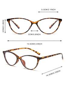 1 đôi kính mắt mèo phong cách Bohemian cho nữ, mắt kính trong suốt - Nhiều màu - Xem 4