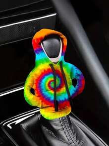 Creative Tie-Dye Colorful Personalized Car Interior Modification Decoration Funny Gear Shift Cover Dustproof Protective Sleeve - A - View 2