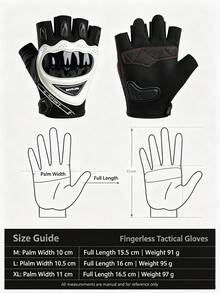 Ueasy 2pcs Half Finger Motorcycle Riding Gloves, Hard Shell Protection Shock-Absorbing Anti-Slip Tactical Gloves, Breathable Mesh Design With Adjustable Strap, Outdoor Motorcycle Riding Driving Sports Gloves - Multicolor - View 4