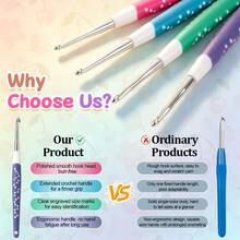 1pc Multi-Color Cherry Silicone Crochet Hook Set, Non-Slip Soft Ergonomic Handle Metal Crochet Hooks, Suitable For Home Crochet And Outdoor Knitting Projects - Multiple Styles - View 8