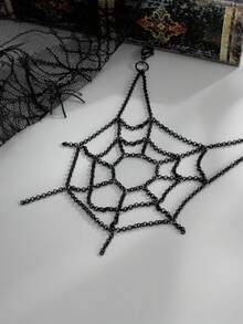 1pc Gothic Black Metal Spider Web Pants Chain, Halloween Punk Style Pocket Chain Accessory For Women Street Party - Pants Chain - View 7