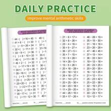 Juego de 4 libros de ejercicios de matemáticas de suma y resta, rango 10/20/50/100, libros de práctica de cálculo mental para niños, adecuados para el aprendizaje temprano de matemáticas - Multicolor - Ver 8