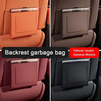 1pc Car Seat Back Storage Bag Universal Car Back Seat Trash Bag Hanging Organizer Back Seat Garbage Bin Large Capacity Car Interior Storage Black/White/Orange/Dark Brown/Light Brown Multiple Colors Available