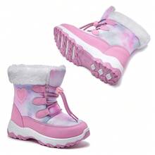 Girls' Winter Outdoor Warm Snow Boots - Pink - View 3