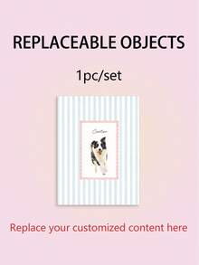 1Pc Customized Pet Portrait Canvas Wall Art, Ready‑To‑Hang Framed Canvas Print With Stripe Background, Custom Photo And Text Customization Service, Canvas Material Art Decor, For Bedroom Living Room Entryway Wall Display, Pet Lover Home Decor Gift - Multicolor - View 8