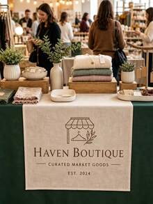 Personalized Linen Table Runners, Custom Wedding Table Runners, Commercial Table Runners, Trade Show Booth Decor, Market Display Banners, Wedding Tablecloths, Decor For Wedding Receptions, Birthday Parties, Dining Table Centerpieces - Multicolor - View 5