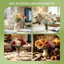 40PCS Starry Sky Simulation Flowers, Loose Starry Sky Simulation Flowers Real Touch Gypsophila White Fake Flowers For Wedding Bouquet Party Floral Arrangement Home Garden Decor - White - View 8