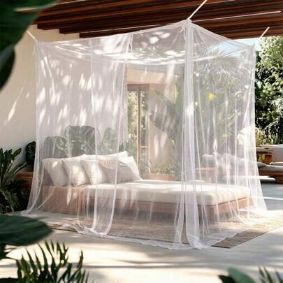 Universal Mosquito Net For Single To King Bed, Rectangular Decorative Canopy, Home Bedroom Bug Protector, Large Size 1PC