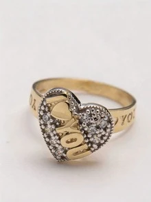 1pc Retro Style Fashion Simple Ring Vintage Bohemian Style Irregular Heart Design Fashionable All Match Simple Ring - Gold - View 3