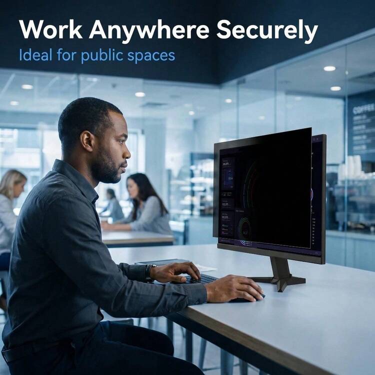 [2 Packs] Privacy Screen For Computer Monitor, 23-Inch 16:9 Aspect Ratio; Anti Spy/Bule Light/Glare And Eye Protection, 2 Install Ways Removable For Office, Airport, Cafe And Other Public Area; Diagonal 23 Inches, Width 20.05 Inches, Height 11.28 Inch - View 5