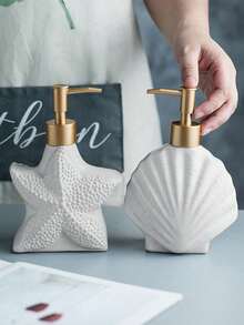 1pc Premium Minimalist Luxury Bathroom Ceramic Lotion/Shower Gel/Shampoo Dispenser Bottle - Multi-color - Style Random - View 1