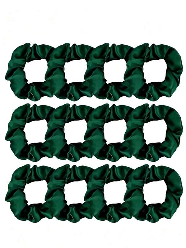 12pcs Silky Hair Ties, Satin Hair Bands, Black And Brown Hair Tie Assortment, Ponytail Hair Ties, Silk Hair Bands, Hair Ropes, Casual Hair Accessories