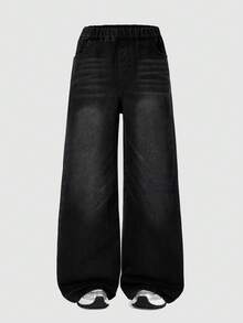 Boys' Spring Denim Jeans, Fashionable New Style - Black - View 2