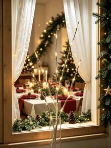 Battery-Powered Glowing Birch Branch Light, 70cm Realistic Tree Branch, Requires 2 AA Batteries, Switchable Battery Box, Suitable For Windowsill, Desktop, Christmas Autumn Winter Indoor Atmosphere, Vase Floral Arrangement, Home Holiday Decorative Lights - Birch Branch Lamp - View 3