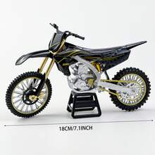 Black Off-Road Motorcycle Model, Die-Cast Alloy Metal Motorcycle Model, Suitable For Desktop Decor, Collection And Holiday Gift - Black - View 2