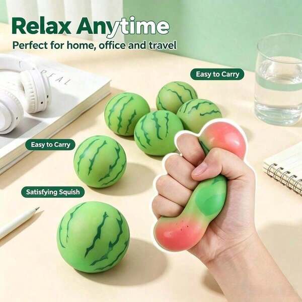 Tachimi 1 pieza Juguete antiestrés de sandía con cambio de color y música, juguete de apretar con forma de fruta, gadget fidget para aliviar el estrés, juguete relajante novedoso, mini juguete de bolsillo, ideal como relleno de bolsas de regalo mixtas para fiestas y escenas de aula