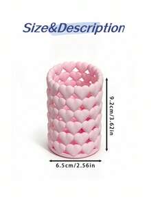 Makeup Brush Holder, Heart-Shaped Cosmetic Storage, Lipstick, Eyeliner, Eyebrow Pencil Storage Tube, Toothbrush Holder, Desktop Decor Fashion Ornament - Suitable For Vanity Decor, Bathroom Decor, Room Decor - Multicolor - View 10