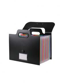 A4 Portable 3-Side Sealed Accordion File Folder, Standing 25-Pocket Storage Organizer, Student 13-Pocket Colorful Exam Paper Holder - Multicolor - View 7